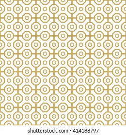 Geometric abstract vector background. Seamless modern pattern. Golden octagonal pattern