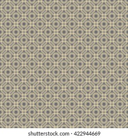 Geometric abstract vector background. Seamless modern pattern with golden octagons