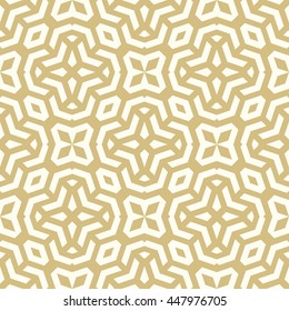 Geometric abstract vector background. Seamless modern pattern. Golden and white pattern