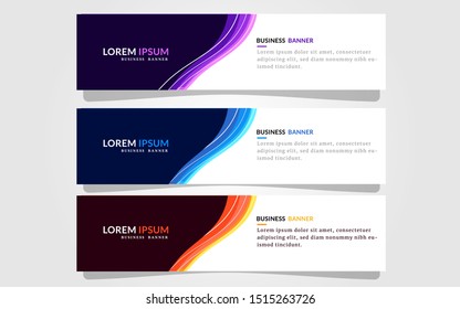 Geometric abstract vector banner.modern template design for web. Purple, blue, orange color banner.