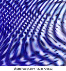 Geometric abstract vector blue abstract background with linear moire 3d effect. Calm wavy backdrop saver for web design, business card, mobile apps, banner, poster, packs.