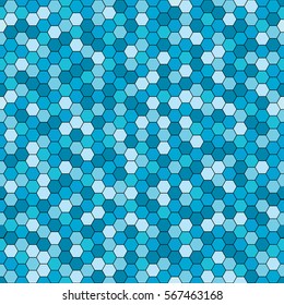 Geometric Abstract Vector Blue Backgrounds with Hexagon, Seamless pattern in colorful suitable for print, wallpaper or fabric design Modern Polygon Textures for Use in Design, vector illustration.