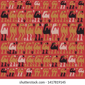 Geometric abstract vector from Chimu an ancient Peruvian culture. Pre-Columbian art pattern from Chimu textiles. Pre inca historic period.