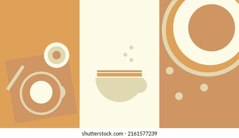 Geometric abstract vector coffee theme