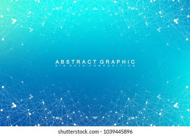 Geometric abstract vector with connected line and dots. Global network connection background. Technological sense abstract illustration