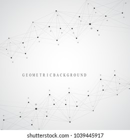 Geometric abstract vector with connected line and dots. Global network connection background. Technological sense abstract illustration