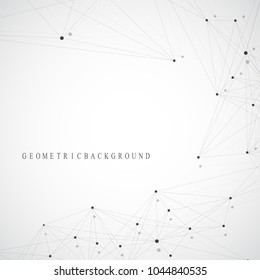 Geometric abstract vector with connected line and dots. Global network connection background. Technological sense abstract illustration