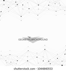 Geometric abstract vector with connected line and dots. Global network connection background. Technological sense abstract illustration