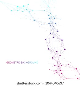 Geometric abstract vector with connected line and dots. Global network connection background. Technological sense abstract illustration