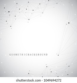 Geometric abstract vector with connected line and dots. Global network connection background. Technological sense abstract illustration