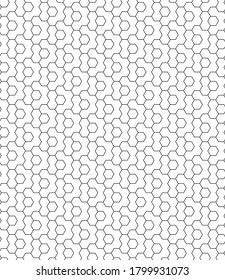 Geometric abstract vector hexagonal black and white background. Geometric modern black ornament. Seamless modern pattern