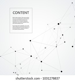 Geometric abstract vector illustration. Technology background with connected line and dots.