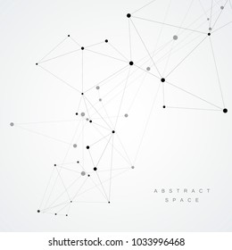 Geometric abstract vector illustration. Technology background with connected line and dots.