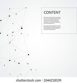 Geometric abstract vector illustration. Technology background with connected line and dots.