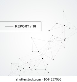 Geometric abstract vector illustration. Technology background with connected line and dots.
