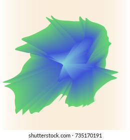 Geometric abstract vector object, colorful asymmetric three-dimensional element isolated.