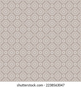 Geometric abstract vector octagonal background. Geometric abstract brown and white ornament. Seamless modern pattern