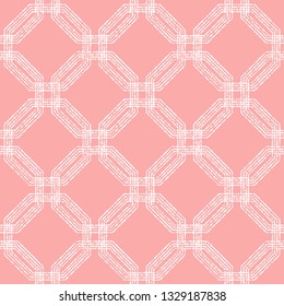 Geometric abstract vector octagonal pink and white background. Geometric abstract ornament. Seamless modern pattern