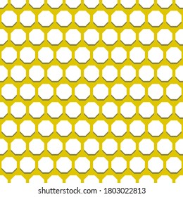 Geometric abstract vector octagonal volume yellow and white background. Geometric abstract ornament. Seamless modern pattern