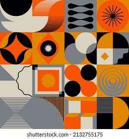 Geometric abstract vector pattern artwork made with various geometry shapes and elements. Digital graphics design for poster, cover, art, presentation, prints, fabric, wallpaper and etc.