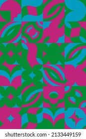 Geometric abstract vector pattern artwork made with various geometry shapes and elements. Digital graphics design for poster, cover, art, presentation, prints, fabric, wallpaper and etc.