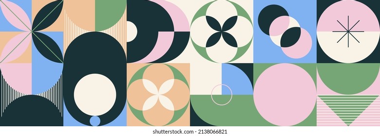 Geometric abstract vector pattern artwork made with various geometry shapes and elements. Digital graphics design for poster, cover, art, presentation, prints, fabric, wallpaper and etc.