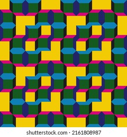 Geometric abstract vector pattern artwork made with various geometry shapes and elements. Digital graphics design for poster, cover, art, presentation, prints, fabric, wallpaper and etc.