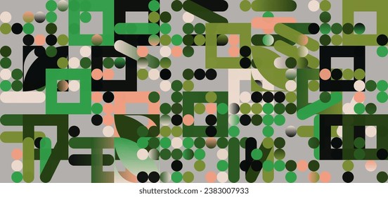 Geometric abstract vector pattern artwork made with various geometry shapes and elements. Digital graphics design for poster, cover, art, presentation, prints, fabric, wallpaper and etc.