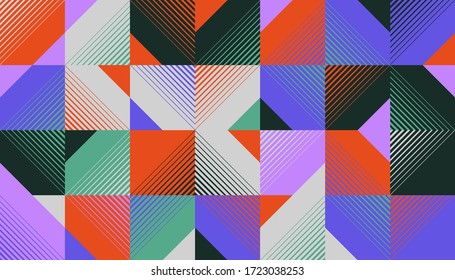 Geometric abstract vector pattern design made with line transition graphics effect. Great for backgrounds and textures, web design, poster art, branding elements, textile and fabric prints.