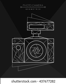 Geometric abstract vector photo camera