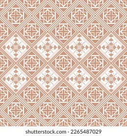 Geometric abstract vector seamless pattern antique brass color.