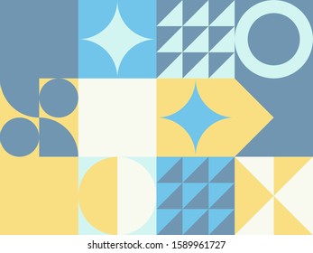 Geometric abstract vector simple elements made with a beautiful color palette. Geometrical pattern composition background, ready to use in web design, business card, invitation, poster, fashion print.