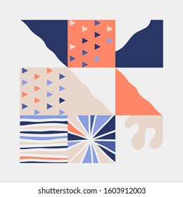 Geometric abstract vector simple elements made with a beautiful color palette. Geometrical pattern composition background, ready to use in web design, business card, invitation, poster, fashion print.