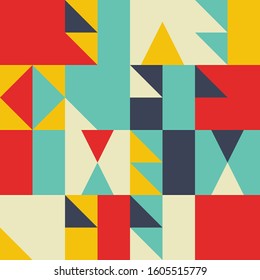 Geometric abstract vector simple elements made with a beautiful color palette. Geometrical pattern composition background, ready to use in web design, business card, invitation, poster, fashion print.