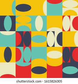 Geometric abstract vector simple elements made with a beautiful color palette. Geometrical pattern composition background, ready to use in web design, business card, invitation, poster, fashion print.
