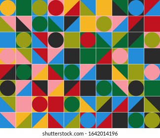 Geometric abstract vector simple elements made with a beautiful color palette. Geometrical pattern composition background, ready to use in web design, business card, invitation, poster, fashion print.