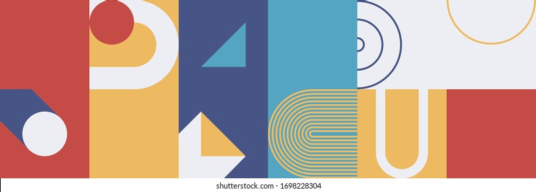 Geometric abstract vector simple elements made with a beautiful color palette. Geometrical pattern composition background, ready to use in web design, business card, invitation, poster, fashion print.