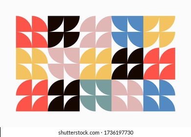 Geometric abstract vector simple elements made with a beautiful color palette. Geometrical pattern composition background, ready to use in web design, business card, invitation, poster, fashion print.