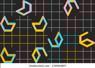 Geometric abstract vector simple elements made with a beautiful color palette. Geometrical pattern composition background, ready to use in web design, business card, invitation, poster, fashion print.