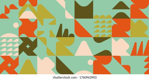 Geometric abstract vector simple elements made with a beautiful color palette. Geometrical pattern composition background, ready to use in web design, business card, invitation, poster, fashion print.