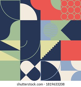 Geometric abstract vector simple elements made with a beautiful color palette. Geometrical pattern composition background, ready to use in web design, business card, invitation, poster, fashion print.