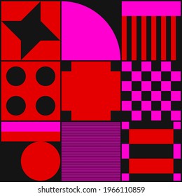 Geometric abstract vector simple elements made with a beautiful color palette. Geometrical pattern composition background, ready to use in web design, business card, invitation, poster, fashion print.