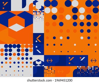 Geometric abstract vector simple elements made with a beautiful color palette. Geometrical pattern composition background, ready to use in web design, business card, invitation, poster, fashion print.