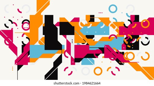 Geometric abstract vector simple elements made with a beautiful color palette. Geometrical pattern composition background, ready to use in web design, business card, invitation, poster, fashion print.