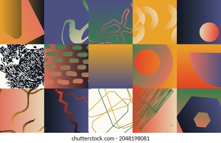 Geometric abstract vector simple elements made with a beautiful color palette. Geometrical pattern composition background, ready to use in web design, business card, invitation, poster, fashion print.