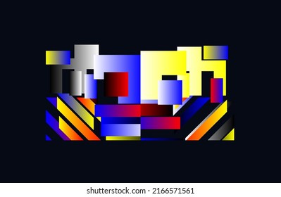 Geometric abstract vector simple elements made with a trendy color palette. Geometrical pattern composition background, ready to use in web design, business card, invitation, poster, fashion.