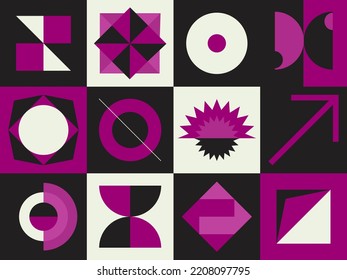 Geometric abstract vector simple elements made with a beautiful color palette. Geometrical pattern composition background, ready to use in web design, business card, invitation, poster.