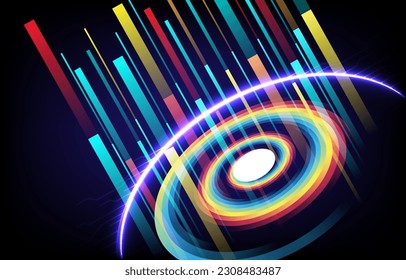 Geometric Abstract vector template in Futuristic style. Modern cover design technology elements and data visualization. EP.3.Elements Isolated vector illustration. and graphic technology  Science 