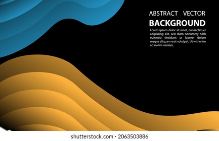 geometric geometric abstract white background liquid gradient with black blue and orange gradient wave shape, for posters, banners, and others, vector design copy space area eps 10
