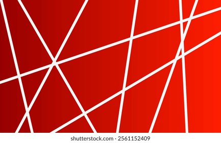 Geometric Abstract White Lines on a Vibrant Red Gradient Background, creating an energetic and modern artistic expression.